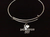 Tae Kwon Do Charm Silver Expandable Bangle Bracelet