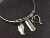 Angel Wings Forever in my Heart Expandable Charm Bracelet