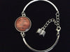 I Love the Smell of Books Glass Domed Charm on a Silver Adjustable Cuff Bracelet