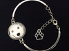 Dog Rescue Raise Love Glass Domed Charm on a Silver Adjustable Cuff Bracelet 