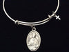 Saint Aquinas Silver Expandable Bracelet Adjustable Wire Bangle