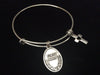 First Communion Double Sided Medal Charm and Open Heart Cross Expandable Bracelet 