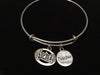 Music Teacher Charm on Silver Expandable Adjustable Wire Bangle