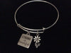 Strong is Beautiful Stainless Steel Charm on Silver Expandable Bracelet