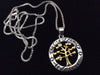 Necklace The Love of Family is Forever Stamped with a Gold and Silver 2 Toned Tree of Life Charm