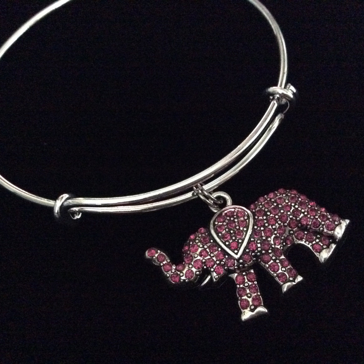 Pink Elephant Expandable Charm Bracelet