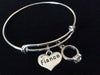 Fiancé Jewelry for the Bride To Be Silver Expandable Charm Bracelet 