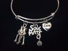 Soul Mate with Frogs and a Love Heart Expandable Charm Bracelet Adjustable Bangle Trendy Gift