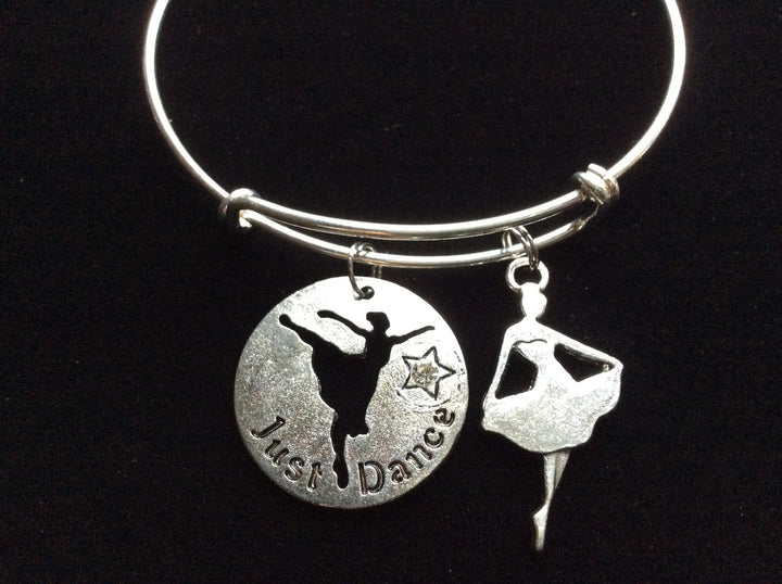 Just Dance Silver Expandable Charm Bracelet Dancer Ballet Teacher Gift