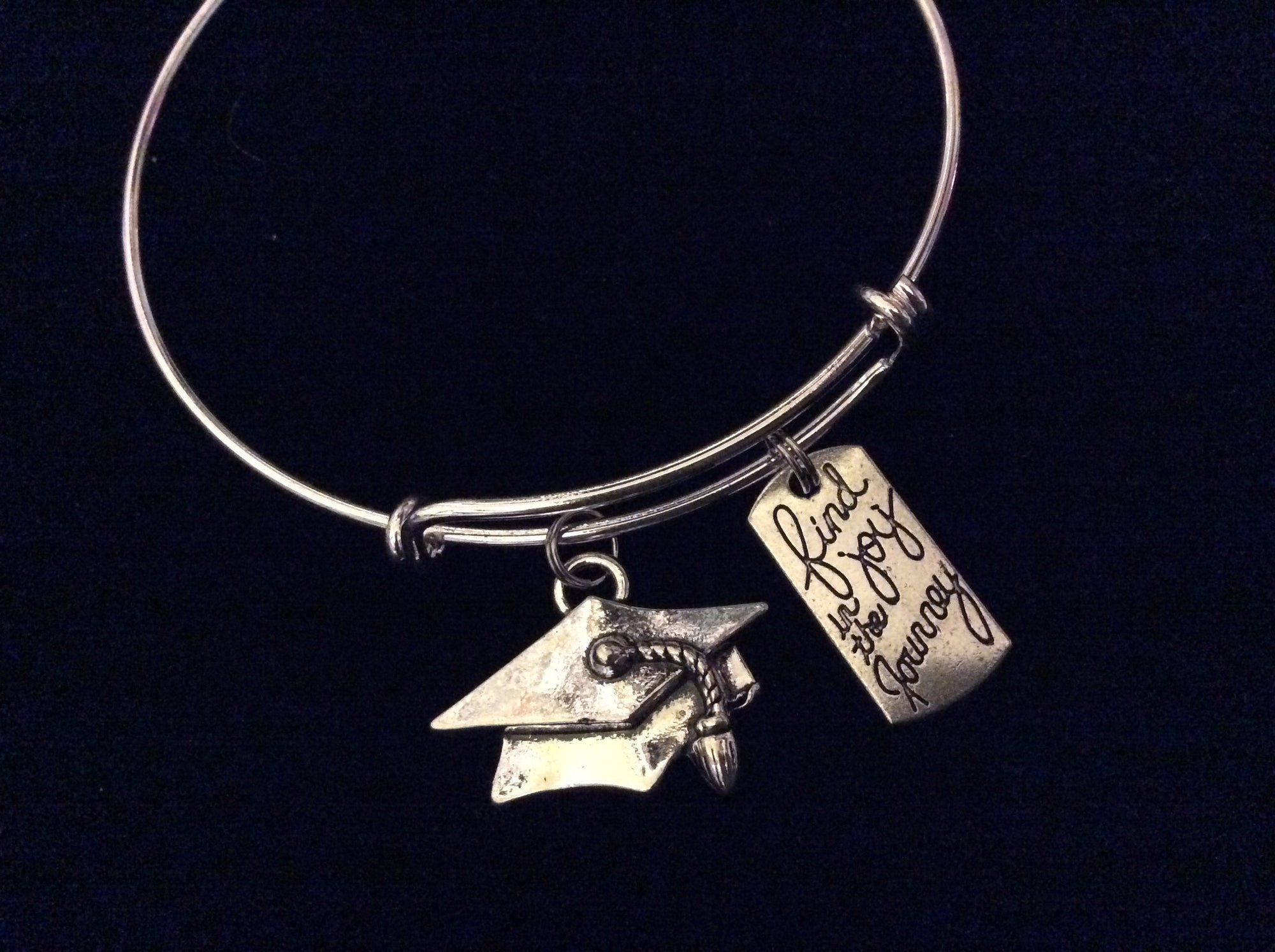 Find Joy in The Journey Graduation Cap Charm Expandable 