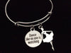 Dance Like No One is Watching Stamped Charm Silver Expandable Wire Bangle Bracelet