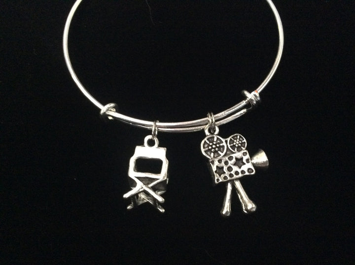 Director Actor Movies 3D Charms on a Silver Plated Expandable Bracelet Adjustable