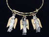 3D Archangels Silver and Gold Plated on a GOLD Twisted Expandable Charm Bracelet