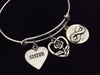 Friends Forever Sister Infinity Expandable Silver Charm Bracelet Adjustable Bangle Trendy Gift