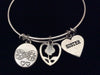 Friends Forever Sister Infinity Expandable Silver Charm Bracelet Adjustable Bangle 