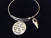 If Heaven Wasn't So Far Away Silver Expandable Charm Bracelet Adjustable Wire Bangle
