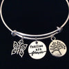 Families are Forever Expandable Charm Bracelet Silver Adjustable Bangle Trendy Gift