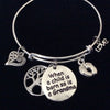 When a Baby is Born so is a Grandma Silver Bangle Adjustable Expandable Bracelet 