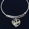 Silver Mother Heart Expandable Charm Bracelet Adjustable Wire Bangle Gift Trendy Mother's Mom Gift
