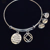 You are the Master of Your own Destiny Narcotics Anonymous Strength Courage Faith Silver Expandable Charm Bracelet Bangle