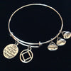 NA You are the Master of Your own Destiny Strength Courage Faith Silver Expandable Charm Bracelet Bangle
