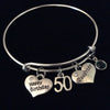 Daughter Happy Birthday 50th Expandable Charm Bracelet Adjustable Bangle Trendy Gift
