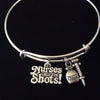Nurses Call The Shots Adjustable Expandable Silver Plated Wire RN Bangle Bracelet One Size Fits All Medical Occupational Charm Bracelet