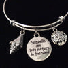 Seashells are Love Letters in the Sand Expandable Silver Charm Bracelet Sand Dollar Adjustable Bangle Gift Trendy Stacking