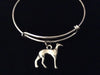 Greyhound 3D Dog Silver Charm Expandable Bracelet Adjustable Bangle
