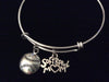 Softball Mom Baseball Silver Expandable Bangle Bracelet Sports Team Coach Gift Adjustable Wire Charm Bangle