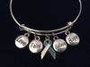 Light Blue Survivor Awareness Ribbon Love Faith Believe Hope Bracelet Expandable Adjustable Silver Wire Bangle Trendy Gift 