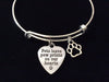 Pets Leave Paw Prints on our Heart Charm on a Silver Expandable Adjustable Wire Bangle Bracelet Meaningful Gift Animal Lover Gift