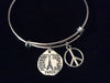 Paris Peace Eiffel Tower Silver Expandable Charm Bracelet Inspirational Jewelry 