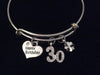 Happy 30th Birthday Expandable Silver Charm Bracelet Adjustable Bangle Gift Milestone Birthday