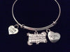 Mom I Love you to the Moon and Back Silver Expandable Charm Bracelet Adjustable Wire Bangle Gift
