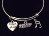 Proud Mom Musical Notes Marching Band Silver Charm Expandable Bracelet Adjustable Wire Bangle Gift Trendy Musician Music teacher Notes Inspired