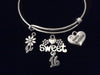 Sweet 16 Happy Birthday Daisy Expandable Charm Bracelet Adjustable Bangle Teenager Teen Gift