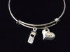 Coach Heart 3D Whistle Silver Expandable Charm Bracelet Adjustable Wire Bangle Stacking Handmade Trendy Team Gift