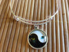 Yin Yang Cat Silver Expandable Charm Bracelet Adjustable Wire Bangle Trendy Meaningful