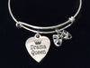 Drama Queen Comedy Tragedy Mask Silver Expandable Charm Bracelet Adjustable Bangle