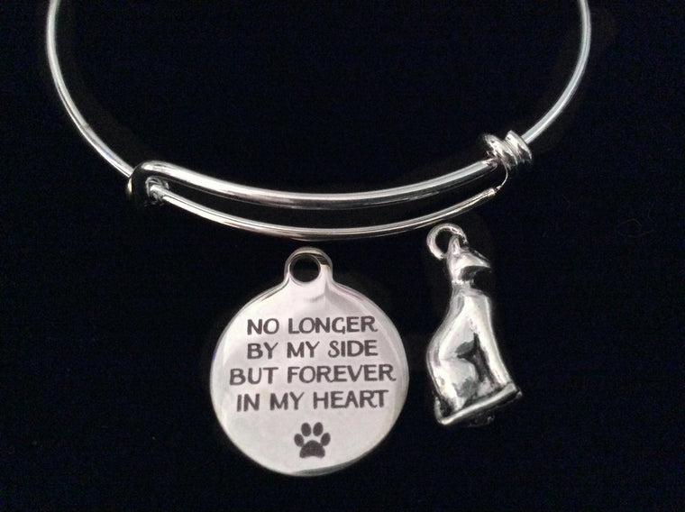 You Left Your Little Paw Prints All Over My Heart 3D Cat Silver Expandable Charm Bracelet Adjustable Wire Bangle Memorial Gift Kitten