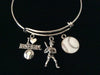 I Love Baseball Silver Expandable Charm Bracelet Adjustable Bangle Batter Sports Team Gift