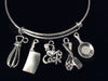 I Love to Cook Silver Expandable Charm Bracelet Adjustable Bangle Hostess Cook Gift Cooking