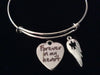 Forever in My Heart Stainless Steel Expandable Charm Bracelet Handmade in USA Wire Bangle Gift Trendy Stacking