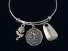 Balance Libra Zodiac Rose Silver Expandable Charm Bracelet Birthday Gift Adjustable Bangle
