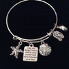 Shell in Your Pocket and Sand Between Your Toes Expandable Charm Bracelet Nautical Gift