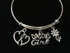 Daddy's Girl Bracelet Silver Expandable Charm Bracelet Adjustable Wire Bangle