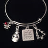 Don't Get your Tinsel in a Tangle Silver Expandable Charm Bracelet Christmas Adjustable Bangle Gift