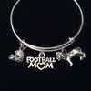 Loins Football Mom Expandable Silver Charm Bracelet Helmet Adjustable Wire Bangle Gift Trendy Sports Team