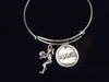 Volleyball Spirit Expandable Charm Bracelet Adjustable Silver Wire Bangle Sports Team 